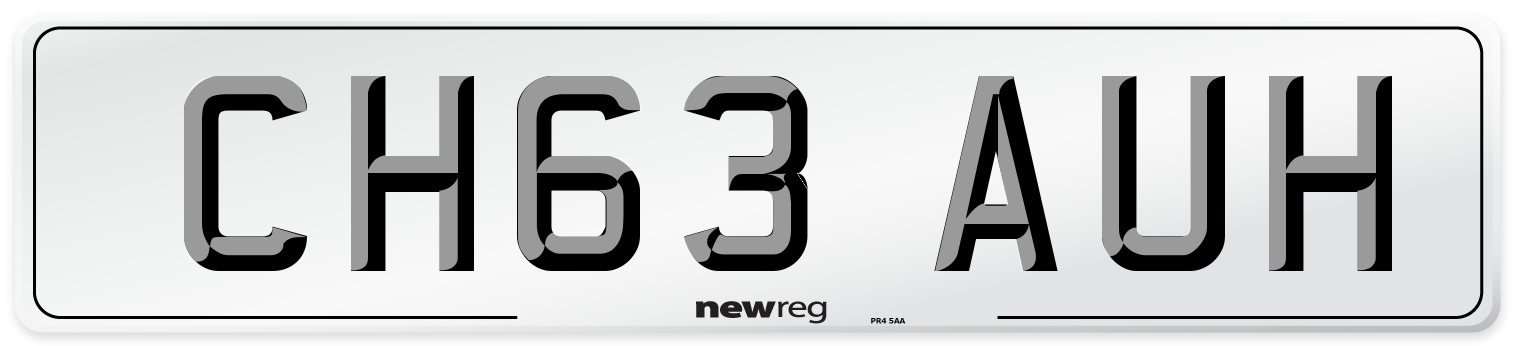 CH63 AUH Number Plate from New Reg